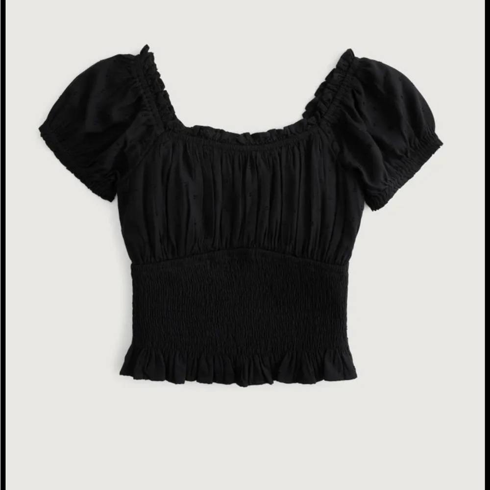 Hollister On or Off the Shoulder Smocked Waist Top